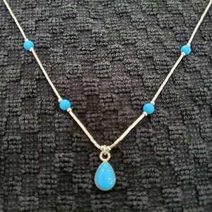 💥FINAL PRICE! 925 Liquid Silver & Turquoise Necklace